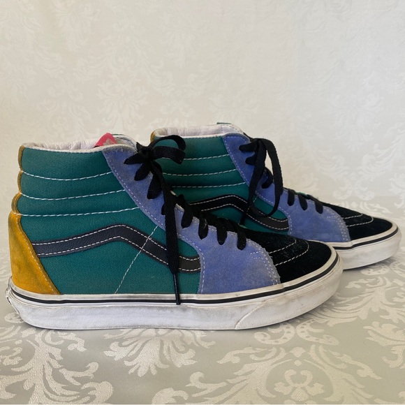 Vans Sk-8 High-tops, unisex, Multicolor colorblock yellow, green, blue and black - Picture 3 of 7